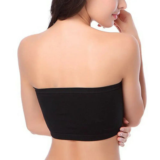 Bezszwowy top bandeau plus size bez ramiączek z elastycznym dopasowaniem - Senséra