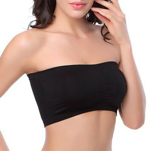 Bezszwowy top bandeau plus size bez ramiączek z elastycznym dopasowaniem - Senséra