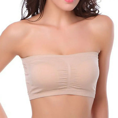 Bezszwowy top bandeau plus size bez ramiączek z elastycznym dopasowaniem - Senséra