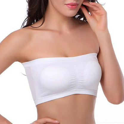 Bezszwowy top bandeau plus size bez ramiączek z elastycznym dopasowaniem - Senséra