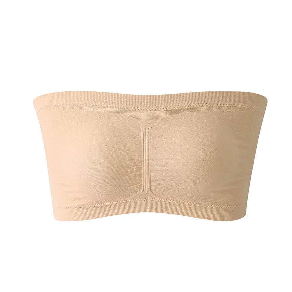 Bezszwowy top bandeau plus size bez ramiączek z elastycznym dopasowaniem - Senséra