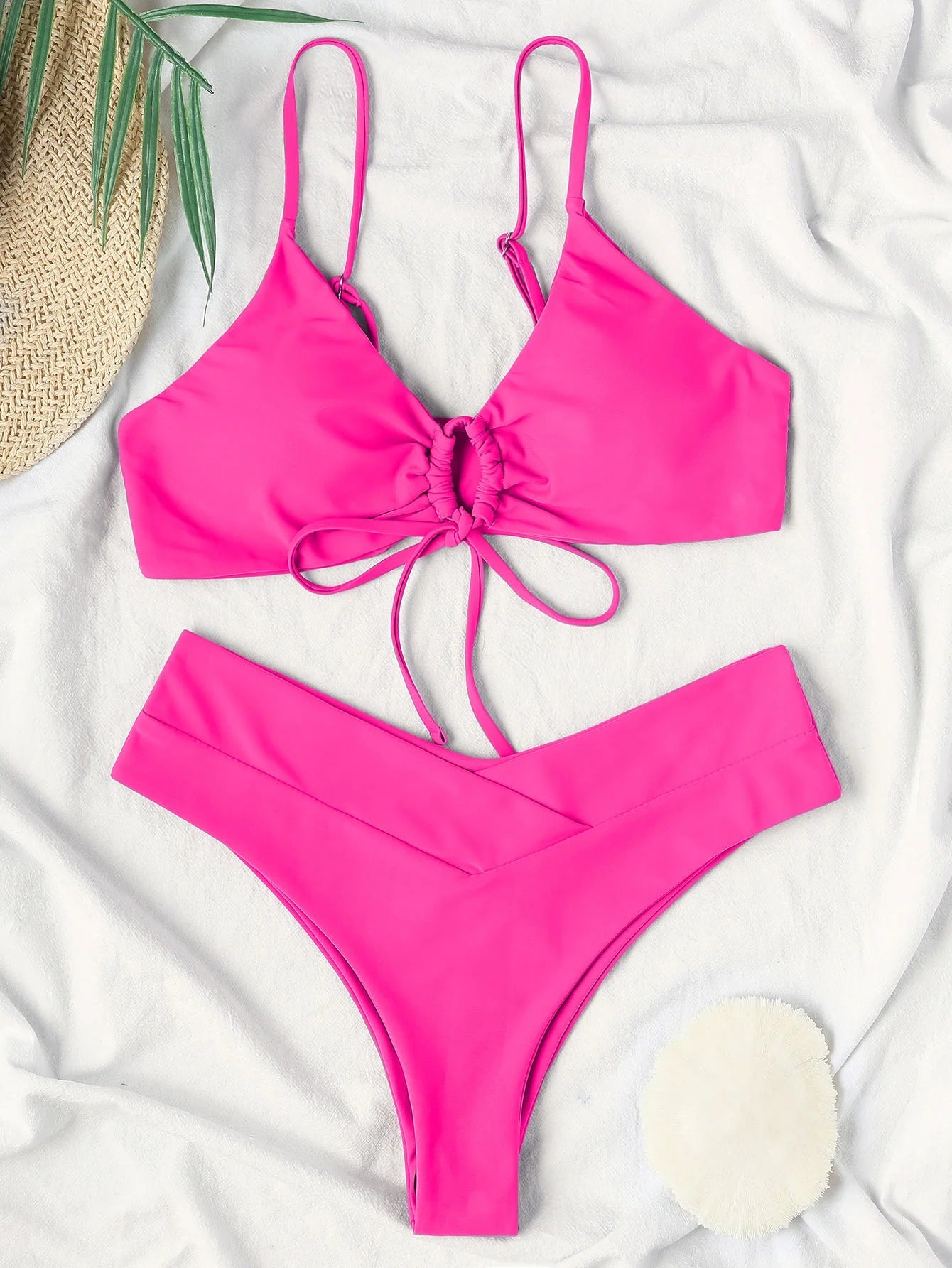 Bikini z wiązanym topem i wysokim stanem o modelującym kroju - Senséra