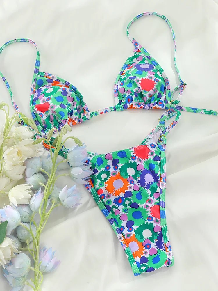 Bikini z wycięciami i ozdobnymi ringami na paskach - Senséra