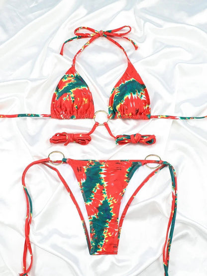 Bikini z wycięciami i ozdobnymi ringami na paskach - Senséra