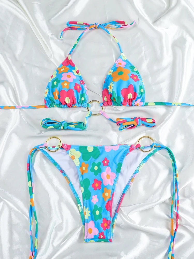 Bikini z wycięciami i ozdobnymi ringami na paskach - Senséra