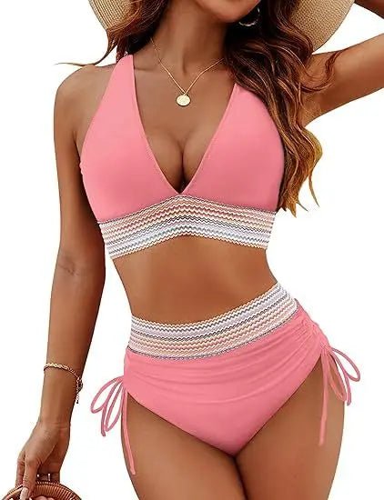 Bikini z wysokim stanem i ozdobnym pasem pod biustem - Senséra