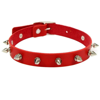 Choker z ćwiekami w stylu punk z regulowanym paskiem - Senséra