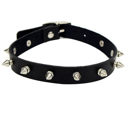 Choker z ćwiekami w stylu punk z regulowanym paskiem - Senséra