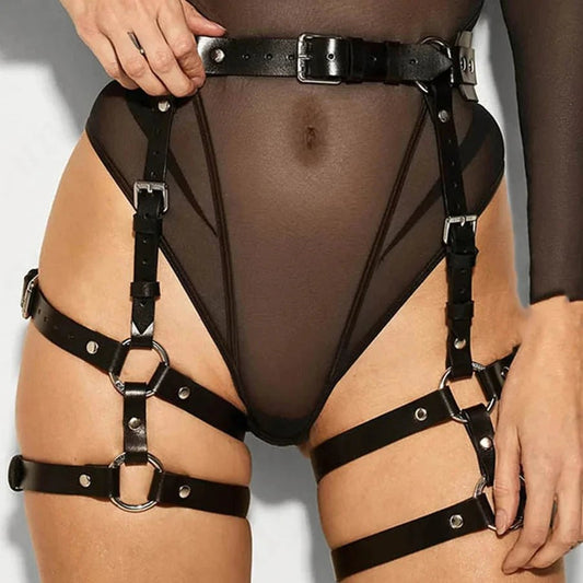 Harness damski na biodra i uda z wysokim pasem i podwójnymi paskami - Senséra