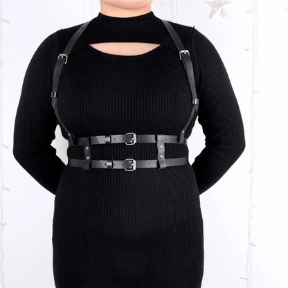 Harness damski na biust i talię z szerokimi paskami regulowany plus size - Senséra