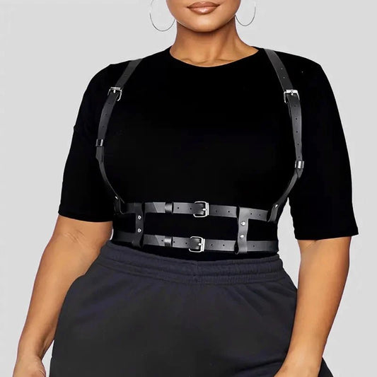 Harness damski na biust i talię z szerokimi paskami regulowany plus size - Senséra