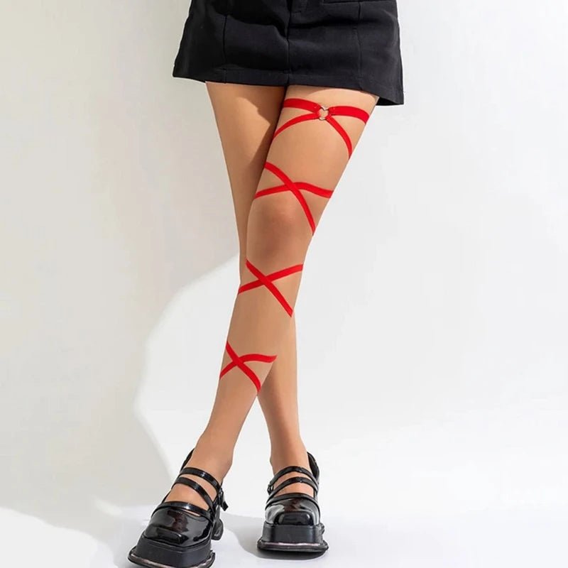 Harness damski na uda z krzyżującymi paskami i detalem serca - Senséra