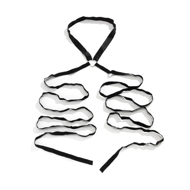 Harness damski na uda z krzyżującymi paskami i detalem serca - Senséra