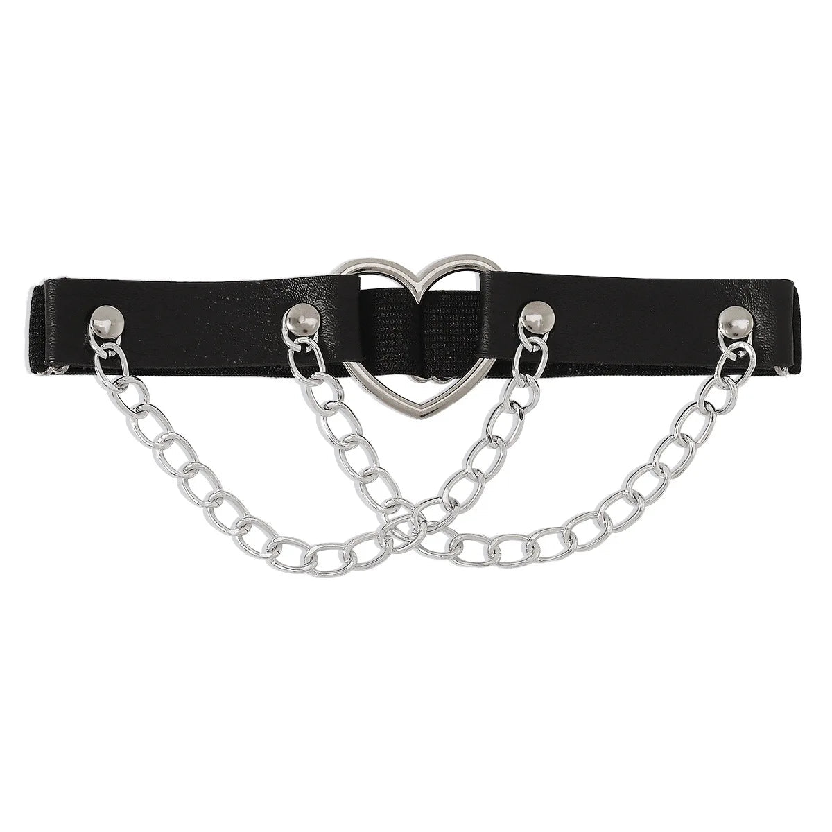 Harness damski na udo z sercem i łańcuszkami ozdobnymi - Senséra
