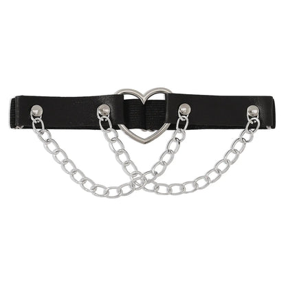 Harness damski na udo z sercem i łańcuszkami ozdobnymi - Senséra