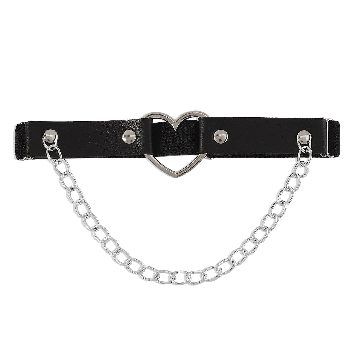 Harness damski na udo z sercem i łańcuszkami ozdobnymi - Senséra
