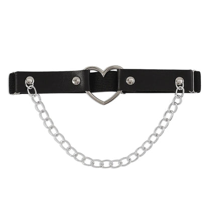 Harness damski na udo z sercem i łańcuszkami ozdobnymi - Senséra