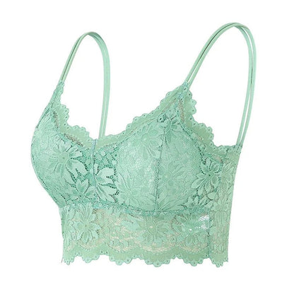 Koronkowy bralette damski z dłuższym dołem i miękkimi miseczkami - Senséra