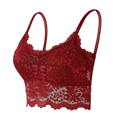 Koronkowy bralette damski z dłuższym dołem i miękkimi miseczkami - Senséra