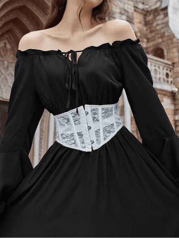 Koronkowy gorset underbust z wiązaniem modelujący talię - Senséra