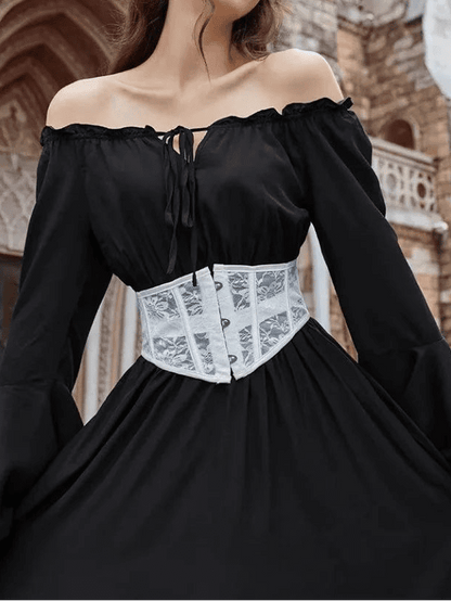 Koronkowy gorset underbust z wiązaniem modelujący talię - Senséra