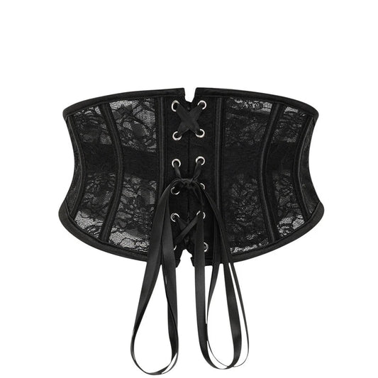 Koronkowy gorset underbust z wiązaniem modelujący talię - Senséra