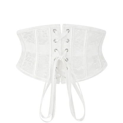 Koronkowy gorset underbust z wiązaniem modelujący talię - Senséra