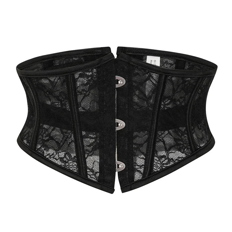 Koronkowy gorset underbust z wiązaniem modelujący talię - Senséra