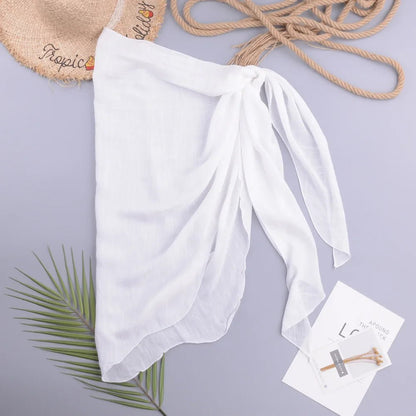 Lekki sarong plażowy z wiązaniem i wysokim rozcięciem - Senséra