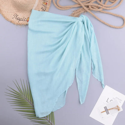 Lekki sarong plażowy z wiązaniem i wysokim rozcięciem - Senséra