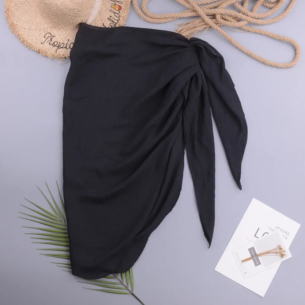 Lekki sarong plażowy z wiązaniem i wysokim rozcięciem - Senséra