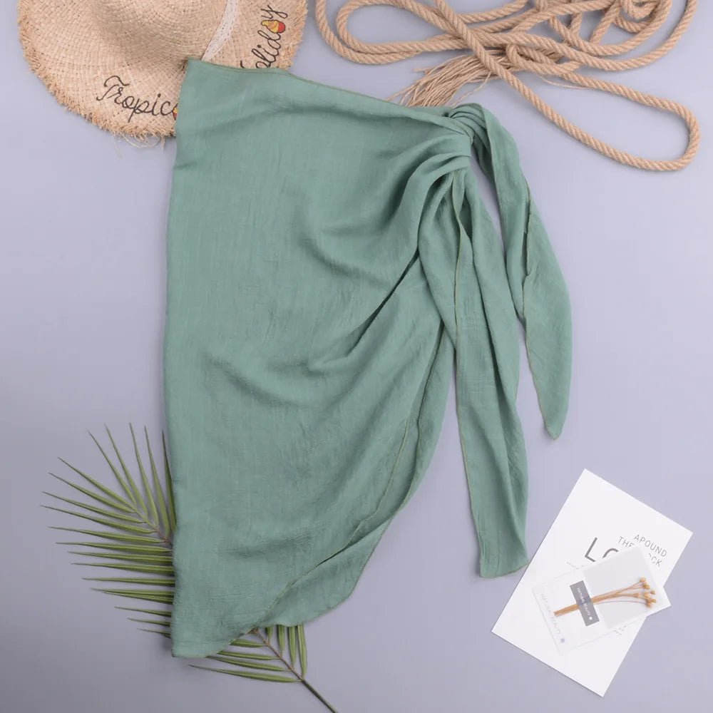 Lekki sarong plażowy z wiązaniem i wysokim rozcięciem - Senséra