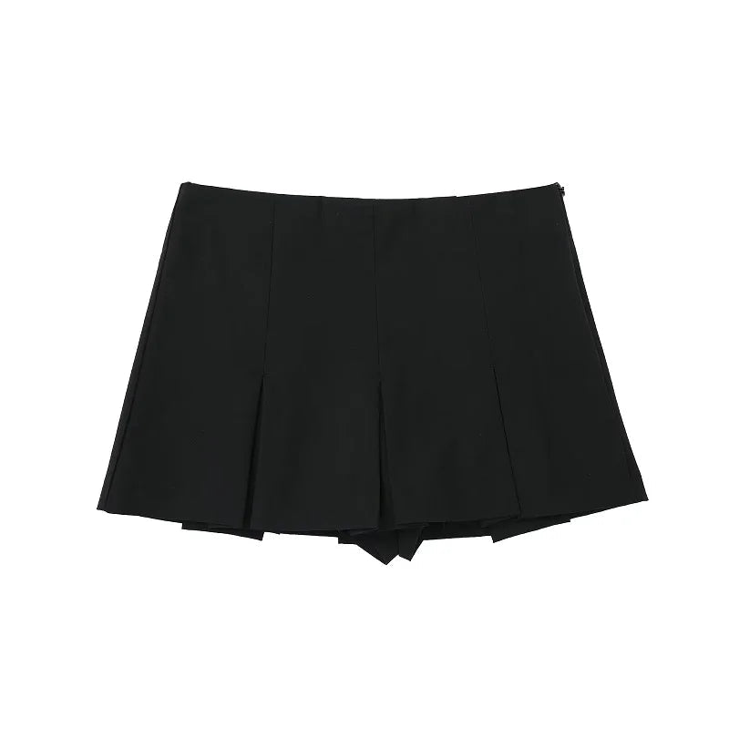 Plisowana spódniczka damska typu skort z wysokim stanem elegancka mini - Senséra