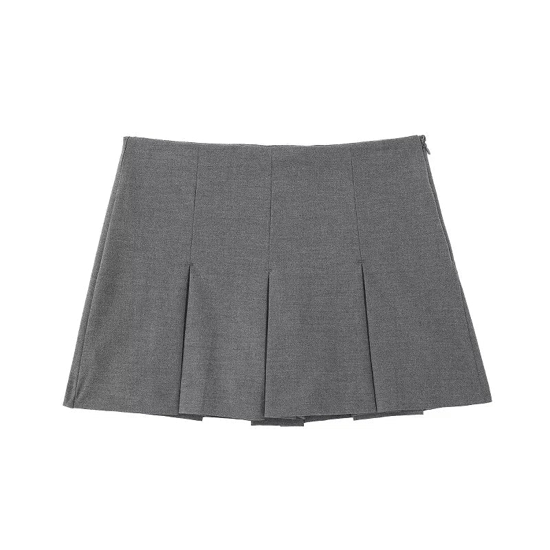 Plisowana spódniczka damska typu skort z wysokim stanem elegancka mini - Senséra