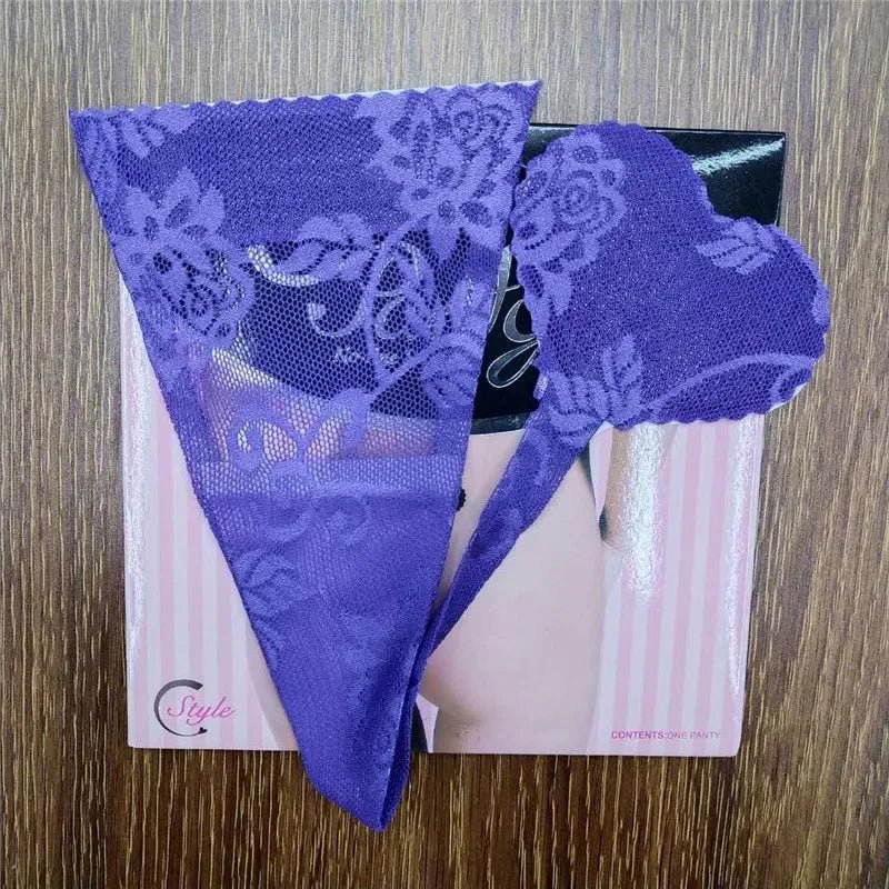 Samoprzylepne stringi damskie z koronkowej siateczki niewidoczne C string - Senséra