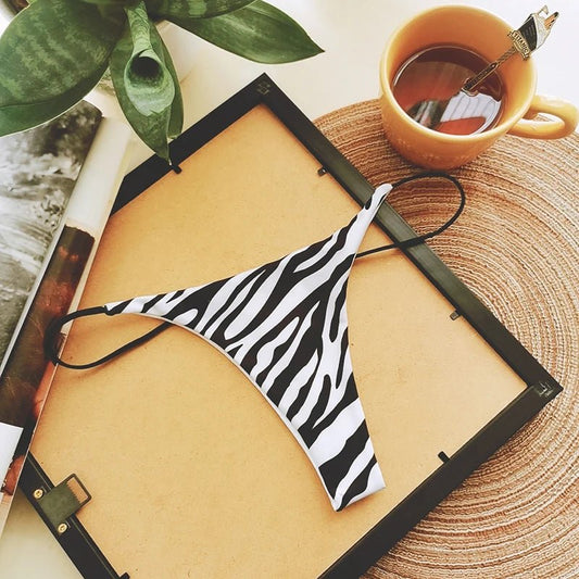 Stringi damskie z cienkimi paskami niski stan minimalistyczne T back - Senséra
