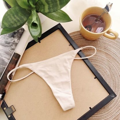 Stringi damskie z cienkimi paskami niski stan minimalistyczne T back - Senséra
